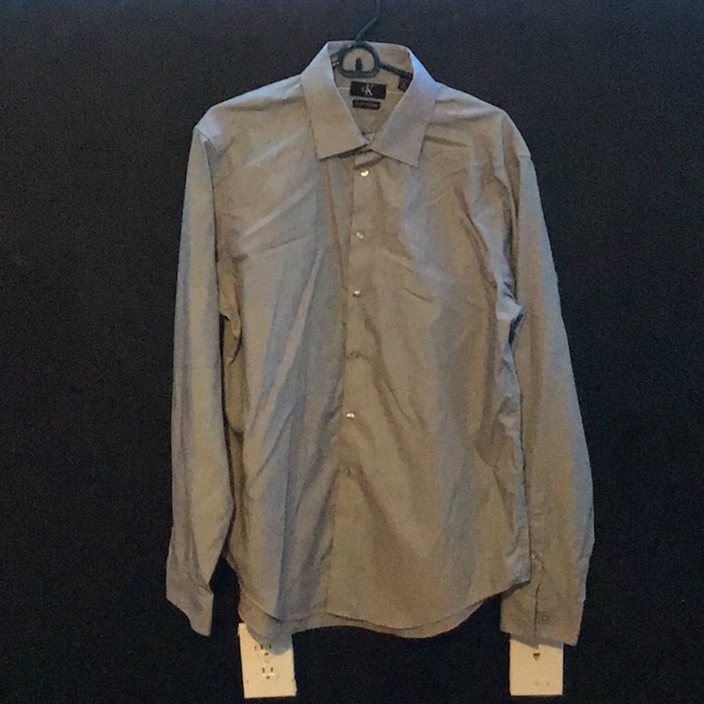 Calvin Klein thin strip button down dress shirt